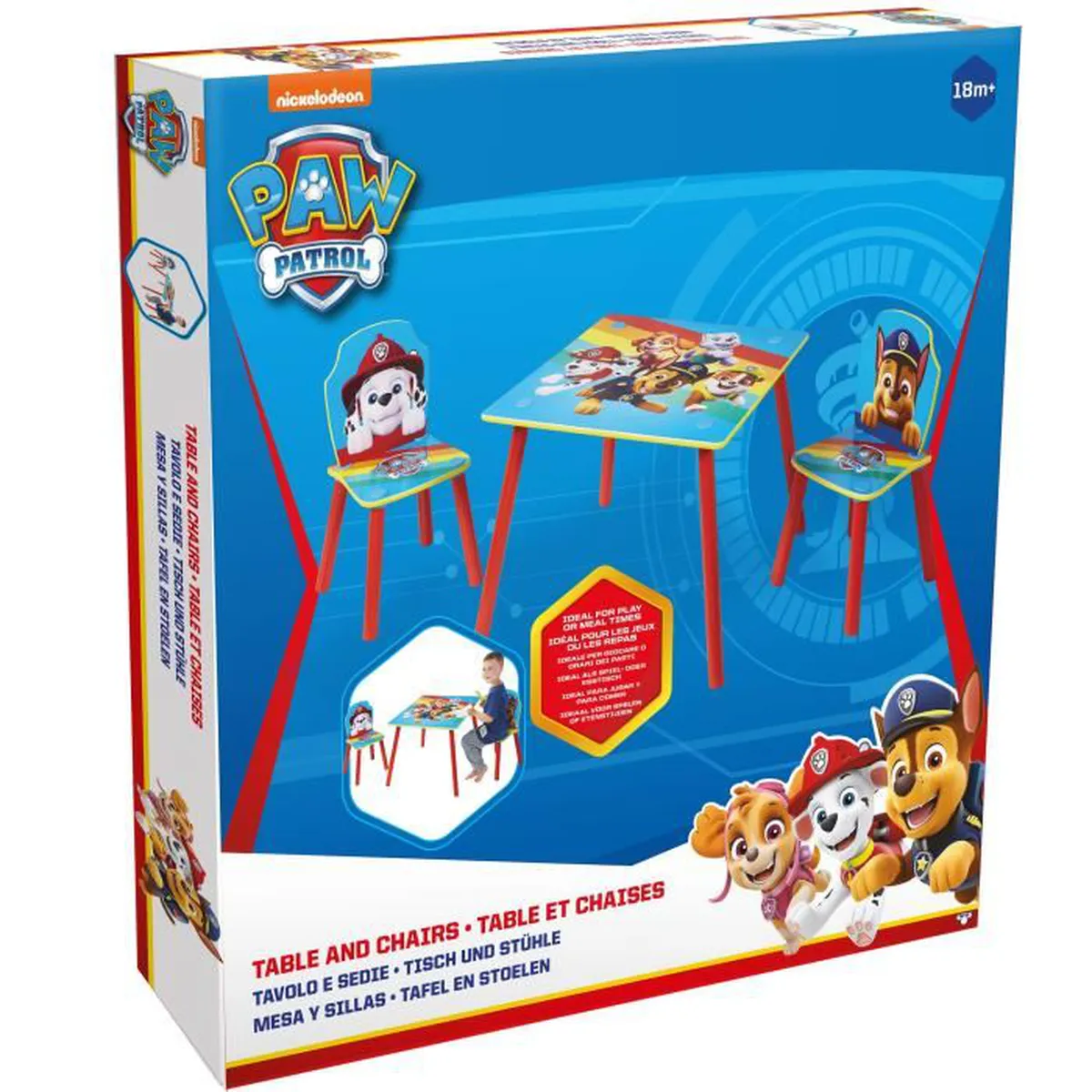 MESA Y DOS SILLAS MADERA PAW PATROL (NUEVO MODELO) - APART90861